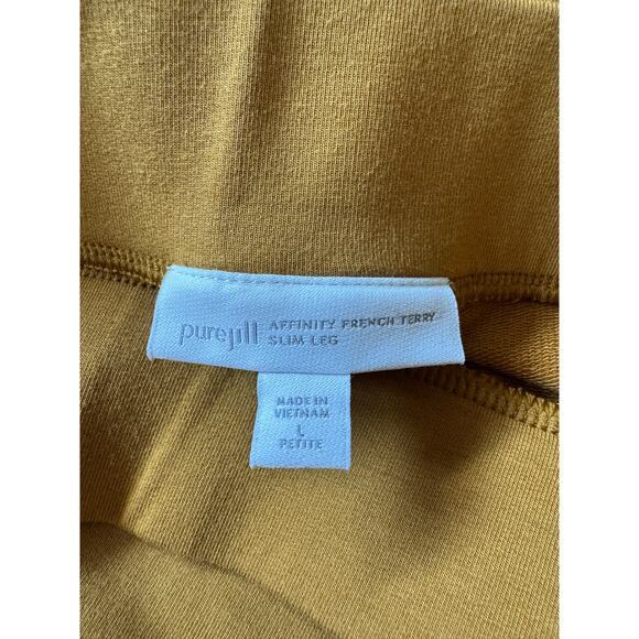 J Jill Purejill Affinity French Terry Slim Leg Pants Gold Corpcore Career - Picture 2 of 7